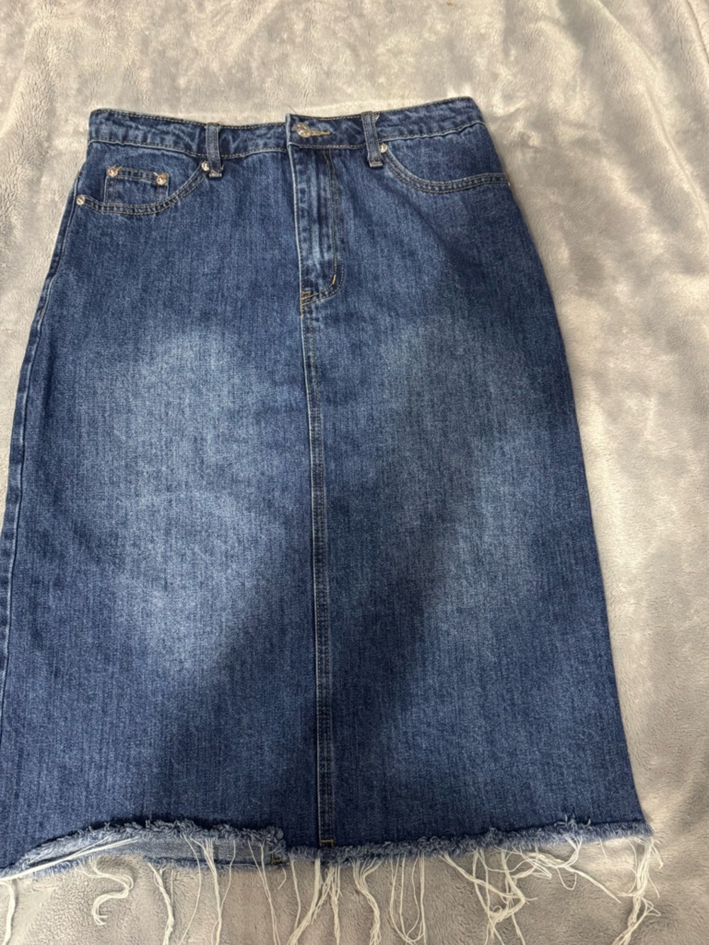 NWOT Midi Jean skirt with a slit